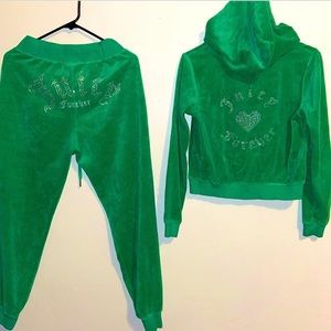 Forever21 x Juicy Couture green velvet tracksuit